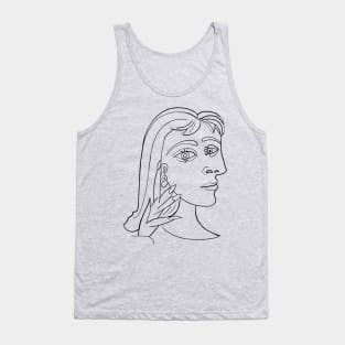 Picasso Woman's head #5 Lineart Tank Top